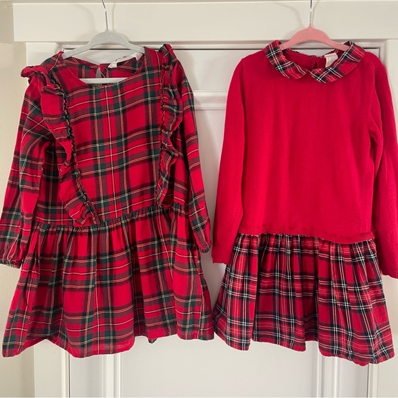H&M Other - H&M Christmas red tartan plaid toddler girl's dress bundle size 3-4